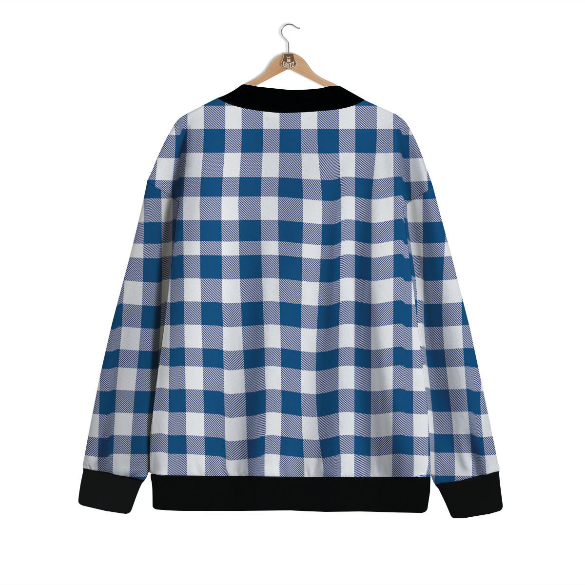 Buffalo Check Blue Print Pattern Cardigan-grizzshop