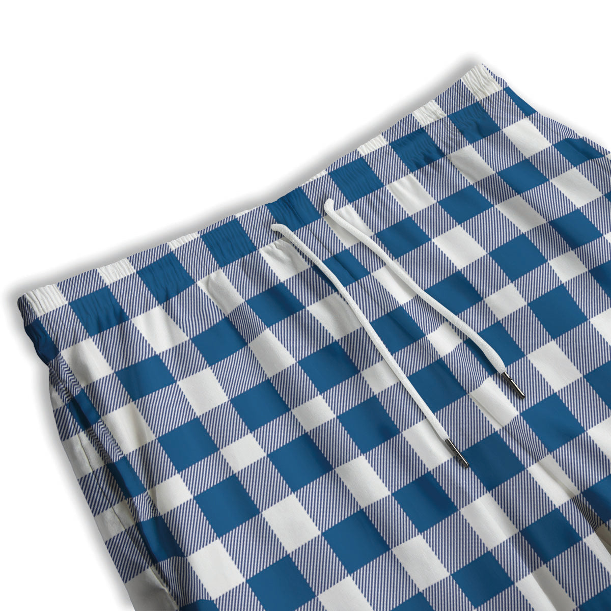 Buffalo Check Blue Print Pattern Men's Athletic Shorts