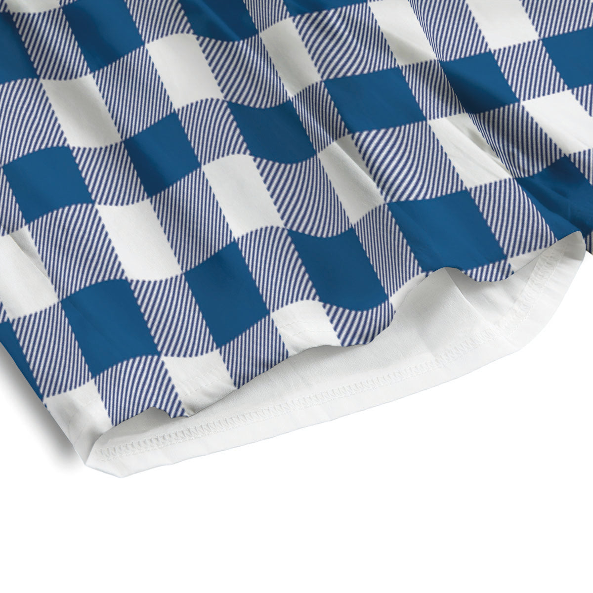 Buffalo Check Blue Print Pattern Men's Athletic Shorts