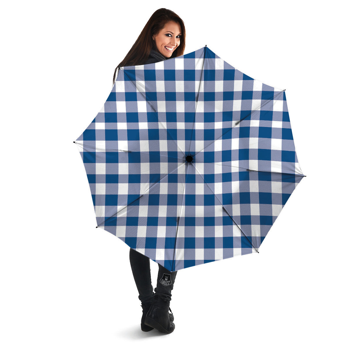 Buffalo Check Blue Print Pattern Umbrella-grizzshop