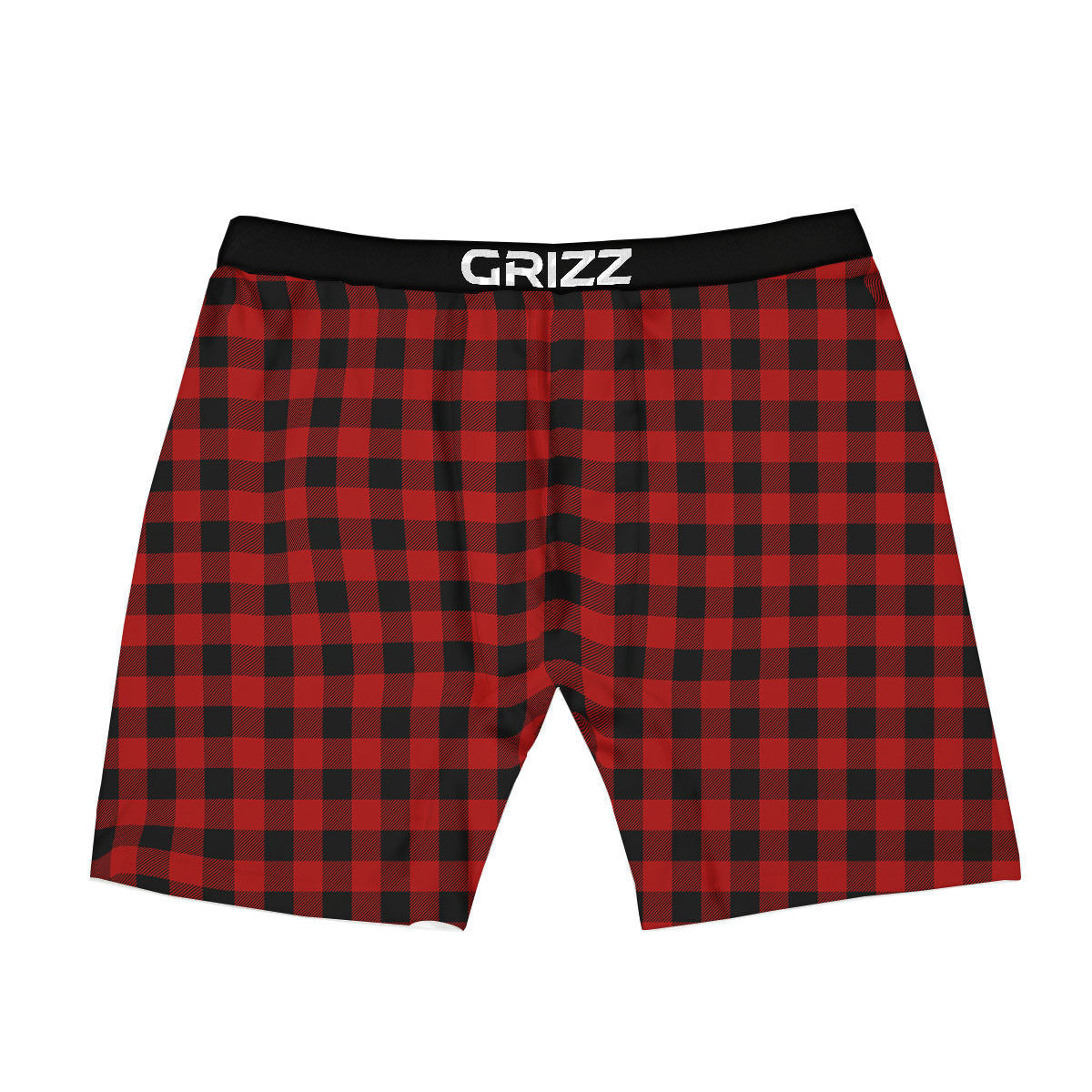 Buffalo Check Cardinal Red Print Pattern Boxer Briefs-grizzshop