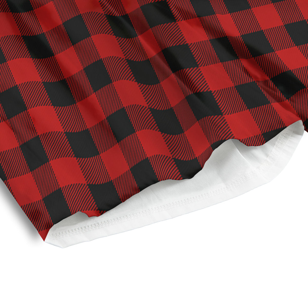 Buffalo Check Cardinal Red Print Pattern Men's Athletic Shorts