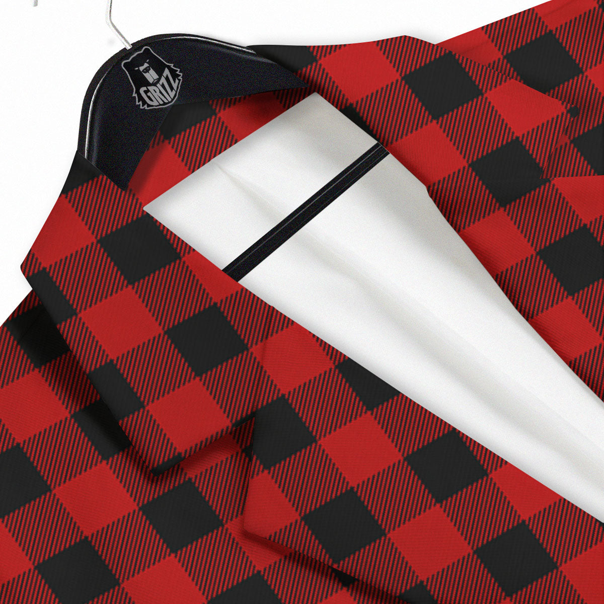 Buffalo Check Cardinal Red Print Pattern Men's Sport Coat-grizzshop