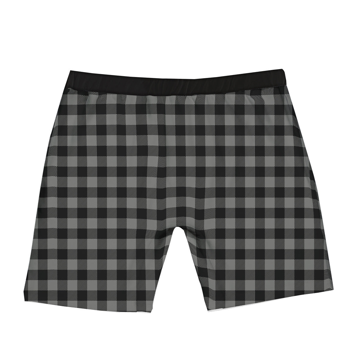 Buffalo Check Dark Grey And Black Print Boxer Briefs-grizzshop