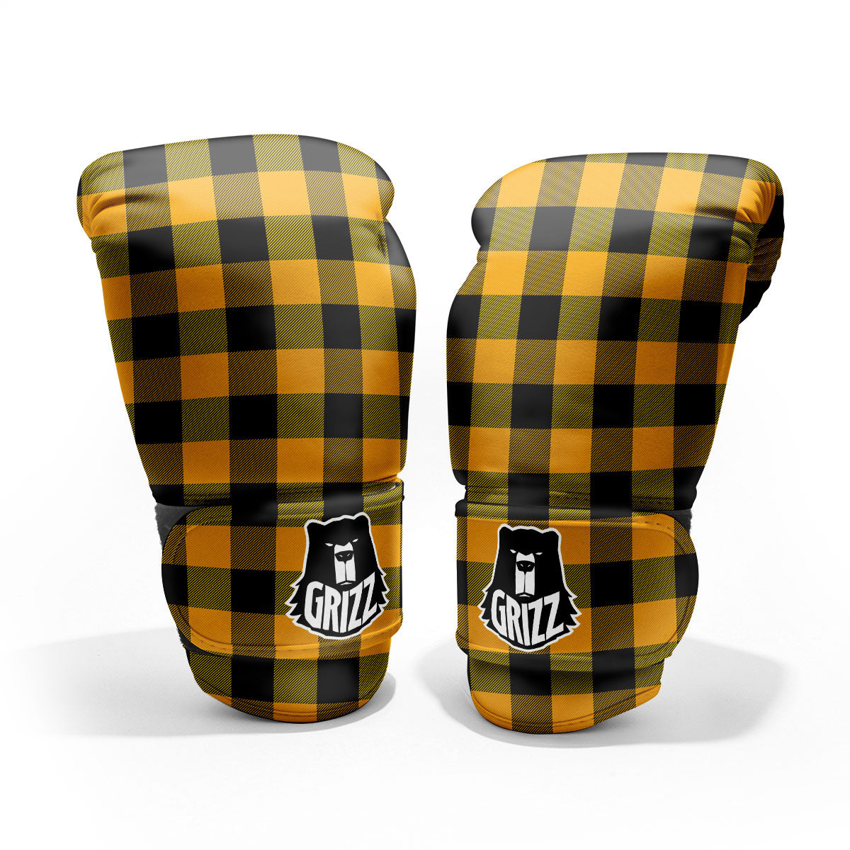 Buffalo Check Fire Yellow Print Pattern Pro Boxing Glove