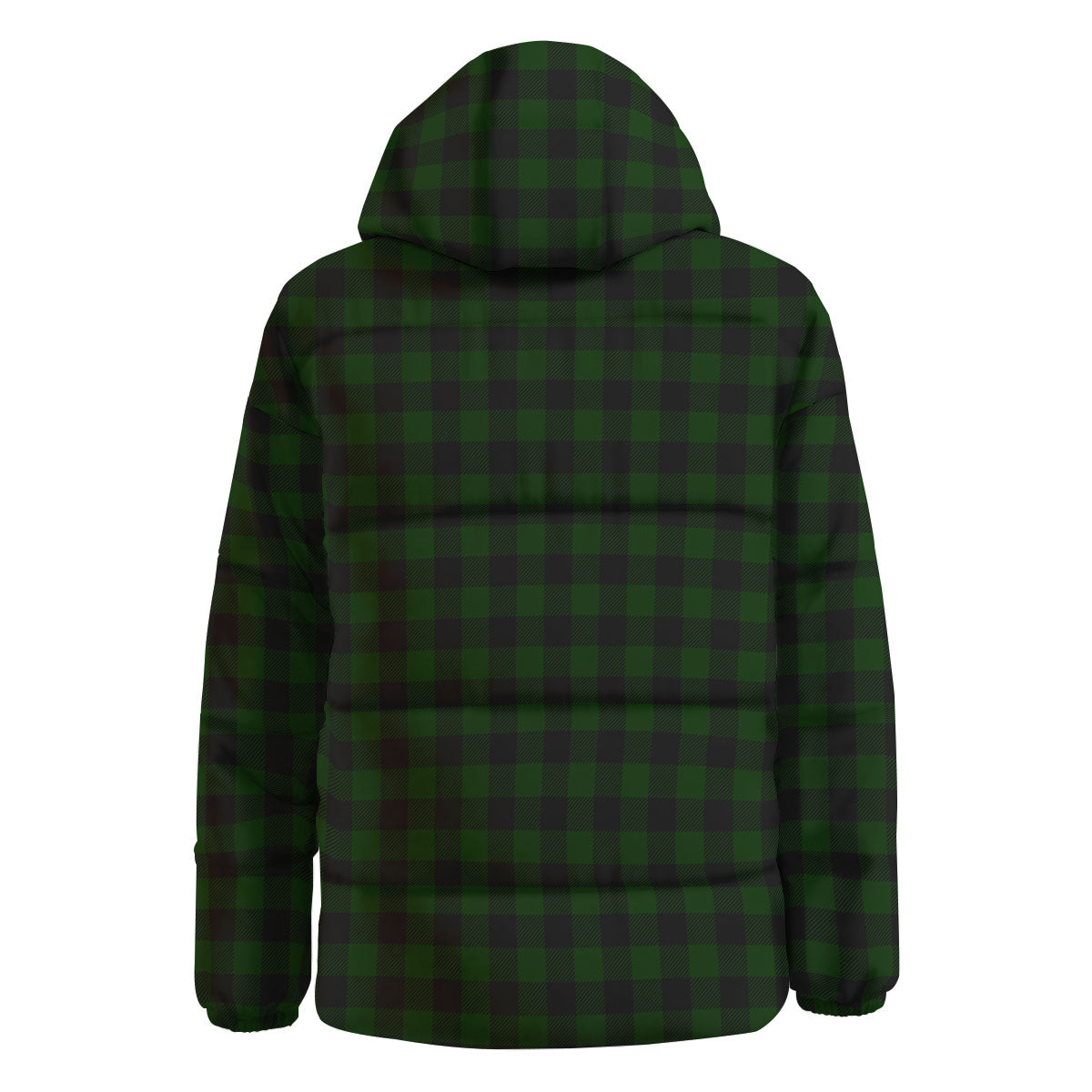 Buffalo Check Forest Green Print Pattern Down Jacket-grizzshop