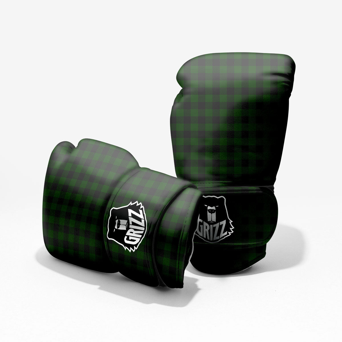 Buffalo Check Forest Green Print Pattern Pro Boxing Glove