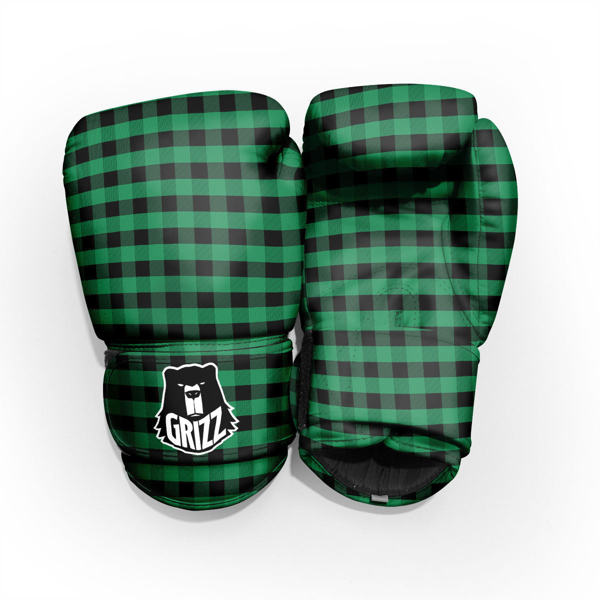 Buffalo Check Green Print Pattern Pro Boxing Glove