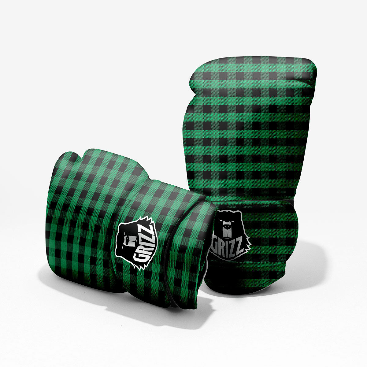 Buffalo Check Green Print Pattern Pro Boxing Glove