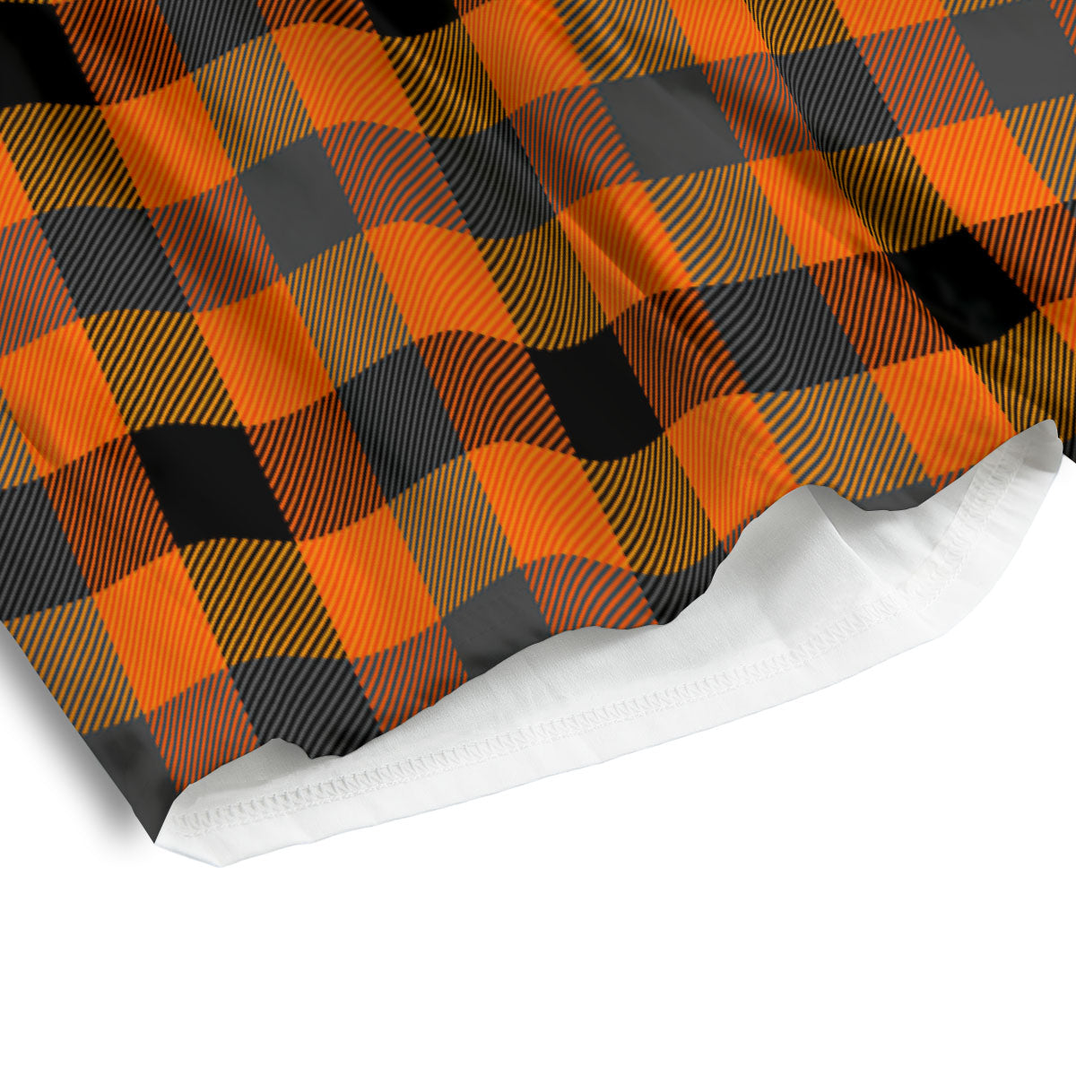 Buffalo Check Halloween Orange Print Men's Athletic Shorts