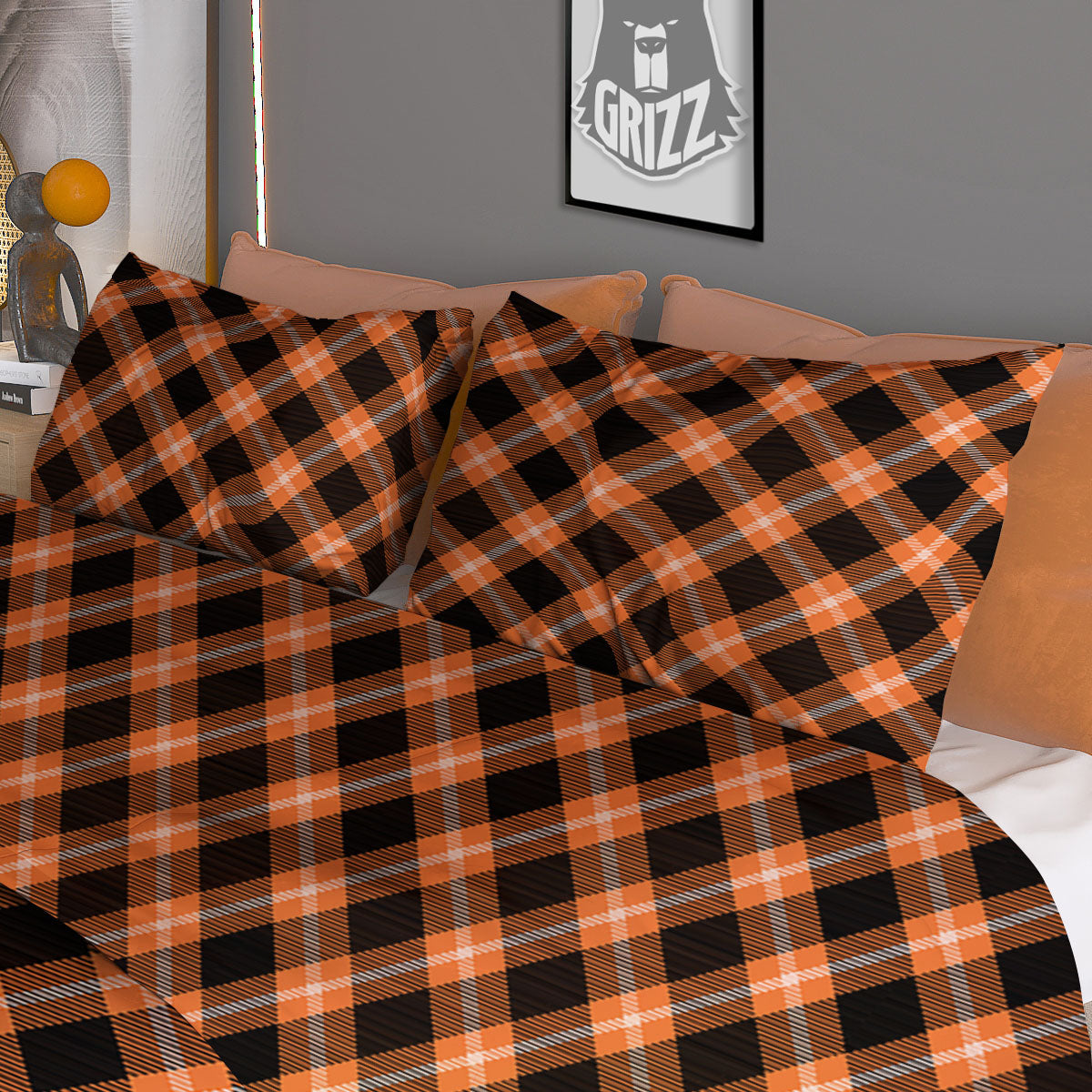 Buffalo Check Halloween Print Pattern Duvet Cover Bedding Set