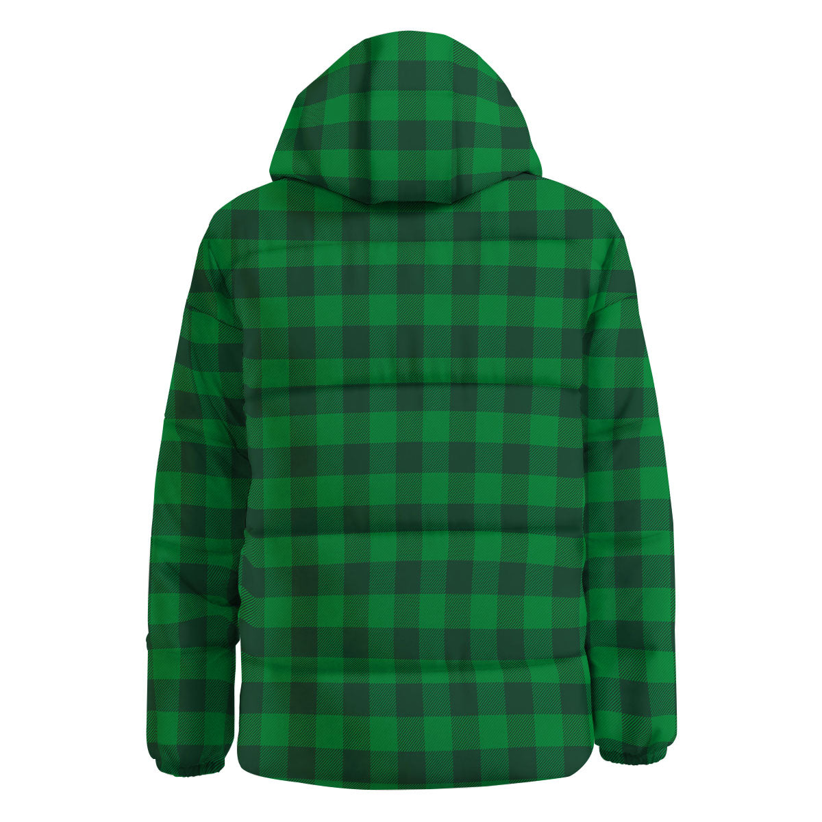 Buffalo Check Irish Green Print Pattern Down Jacket-grizzshop