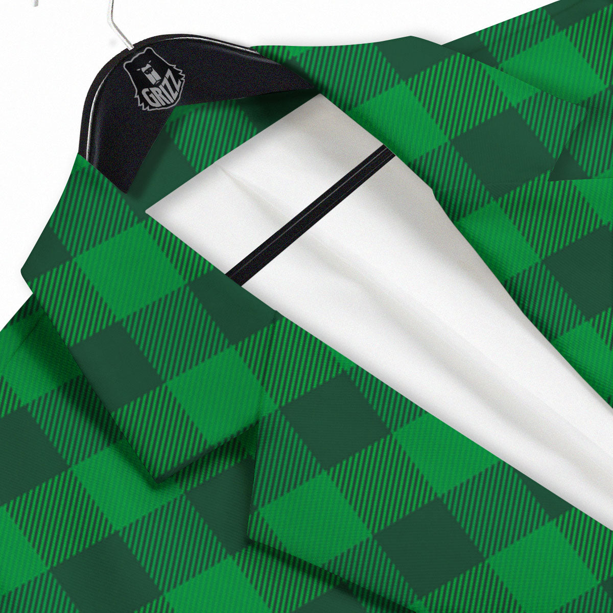 Buffalo Check Irish Green Print Pattern Men's Sport Coat-grizzshop