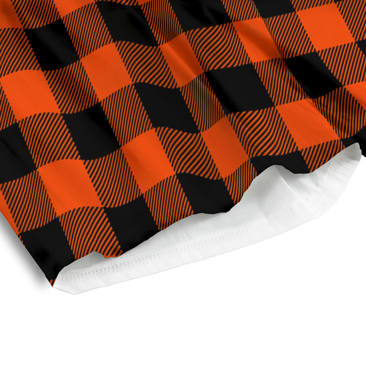 Buffalo Check Lava Orange Print Pattern Men's Athletic Shorts