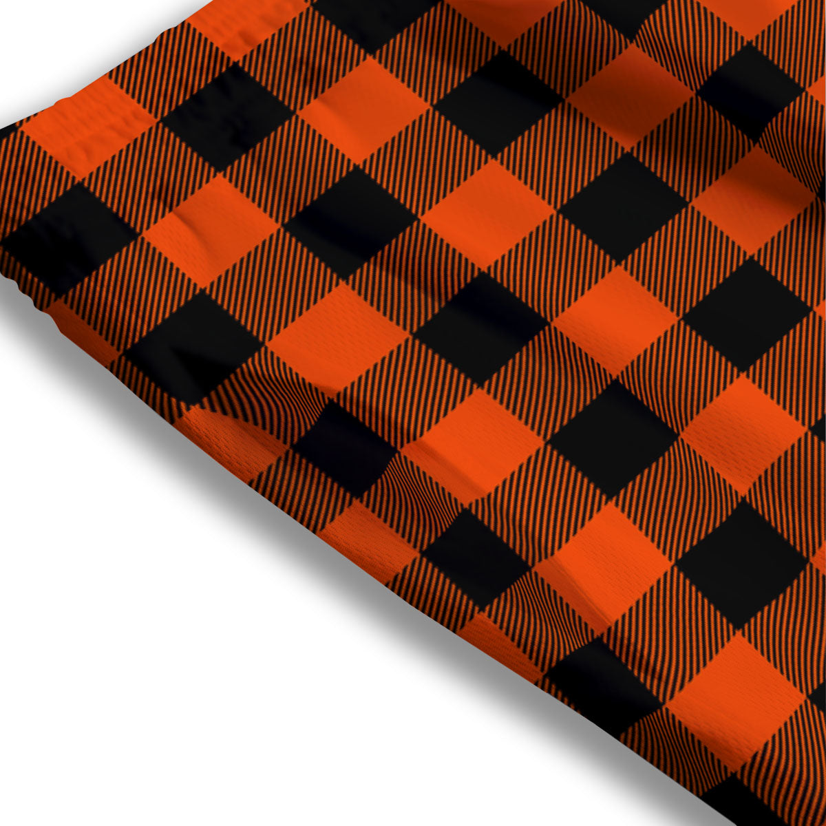 Buffalo Check Lava Orange Print Pattern Mesh Shorts