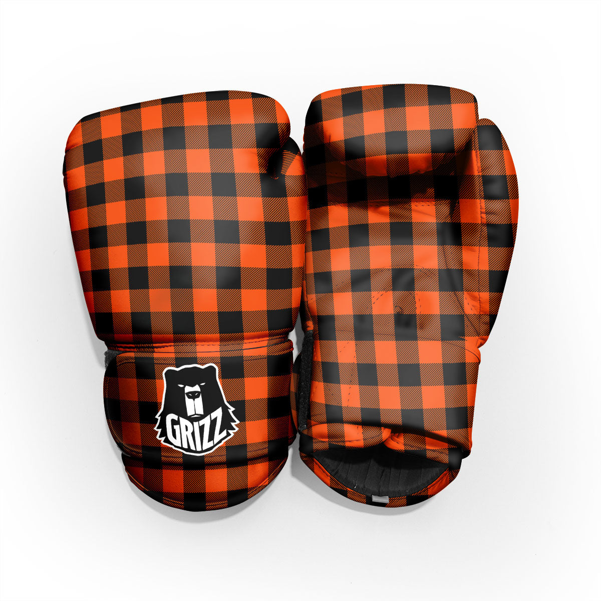 Buffalo Check Lava Orange Print Pattern Pro Boxing Glove