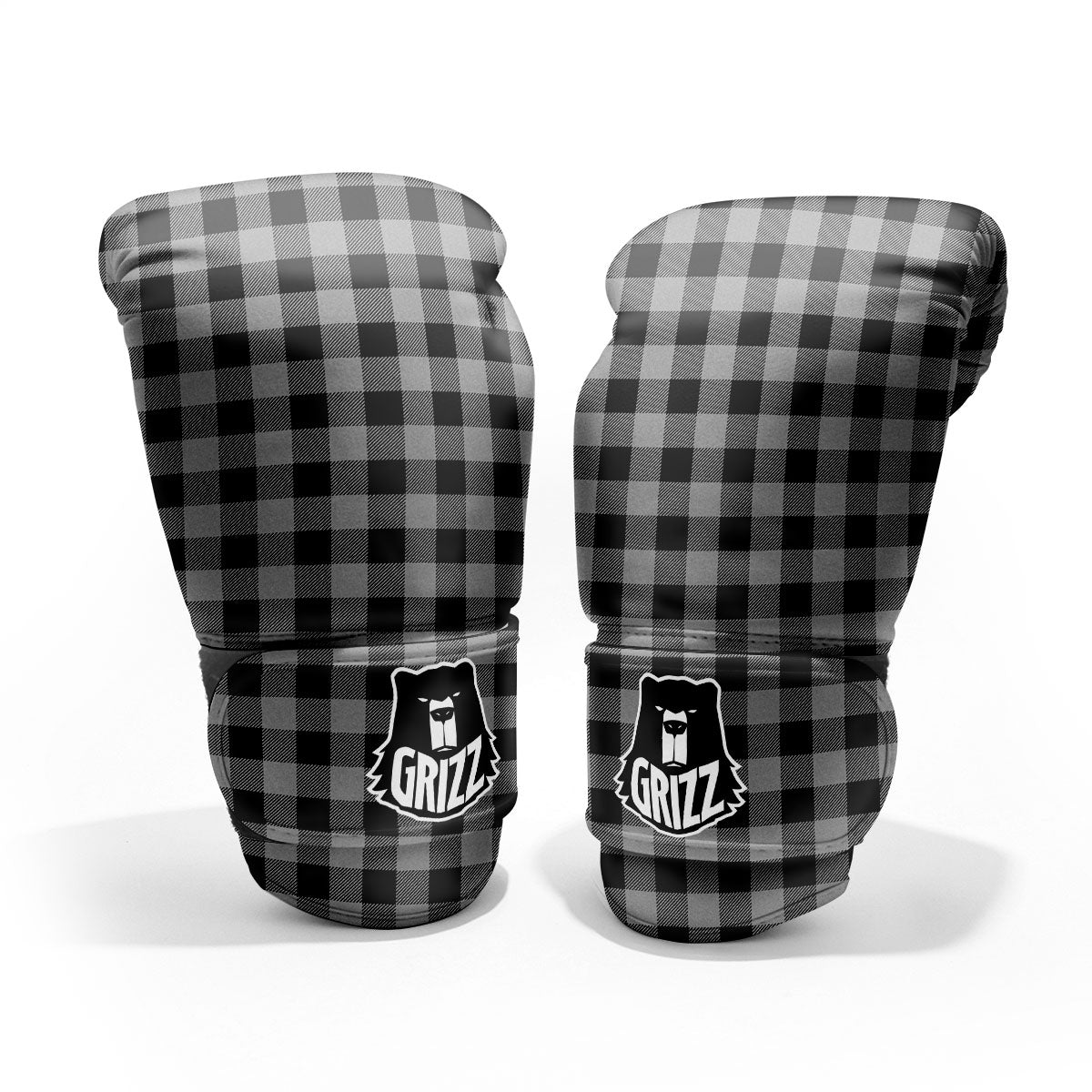 Buffalo Check Light Grey And Black Print Pro Boxing Glove