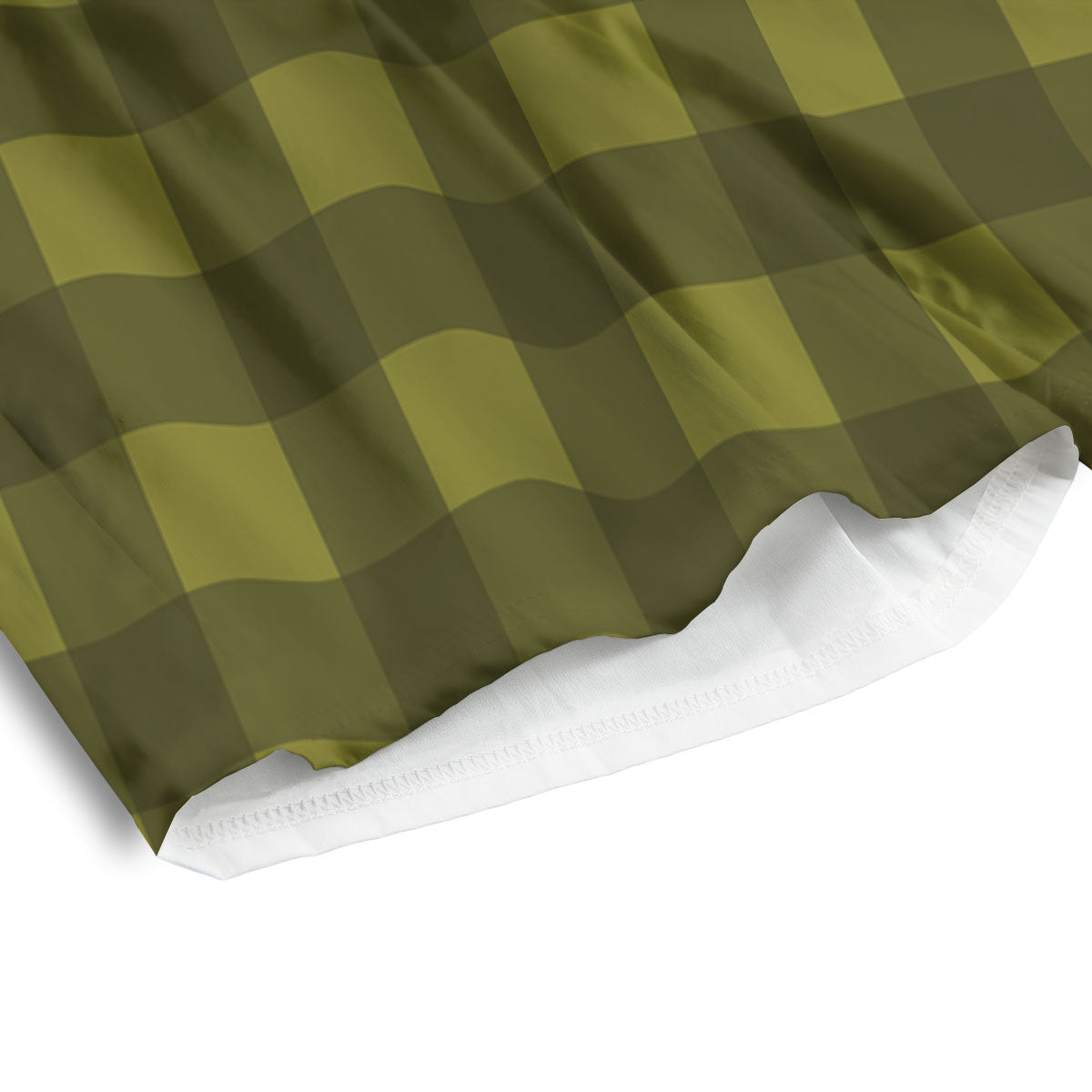 Buffalo Check Olive Green Print Pattern Men's Athletic Shorts