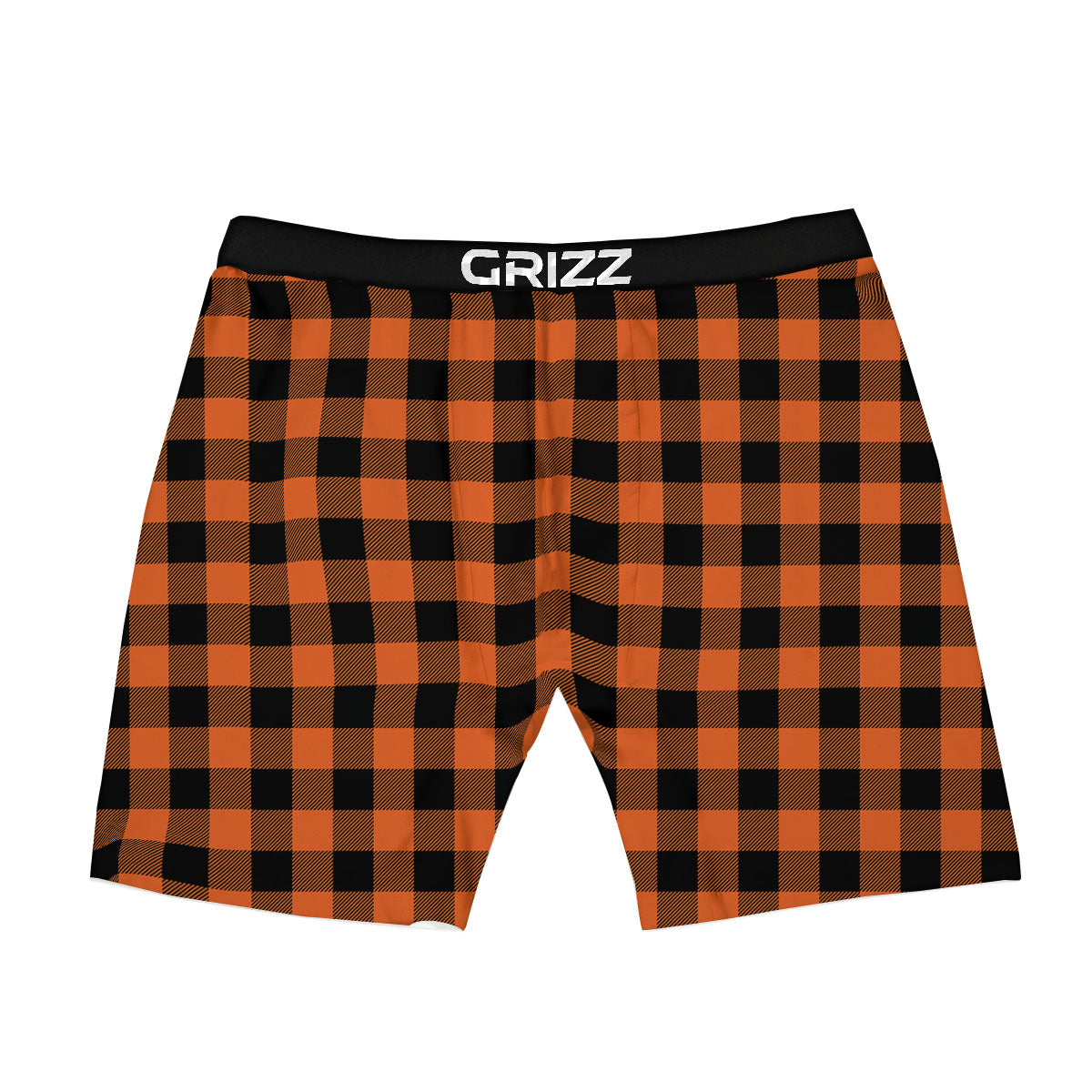 Buffalo Check Orange Print Pattern Boxer Briefs-grizzshop