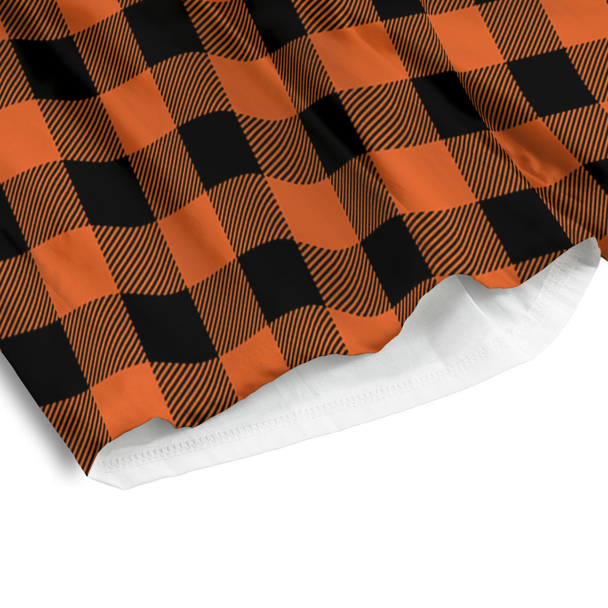 Buffalo Check Orange Print Pattern Men's Athletic Shorts