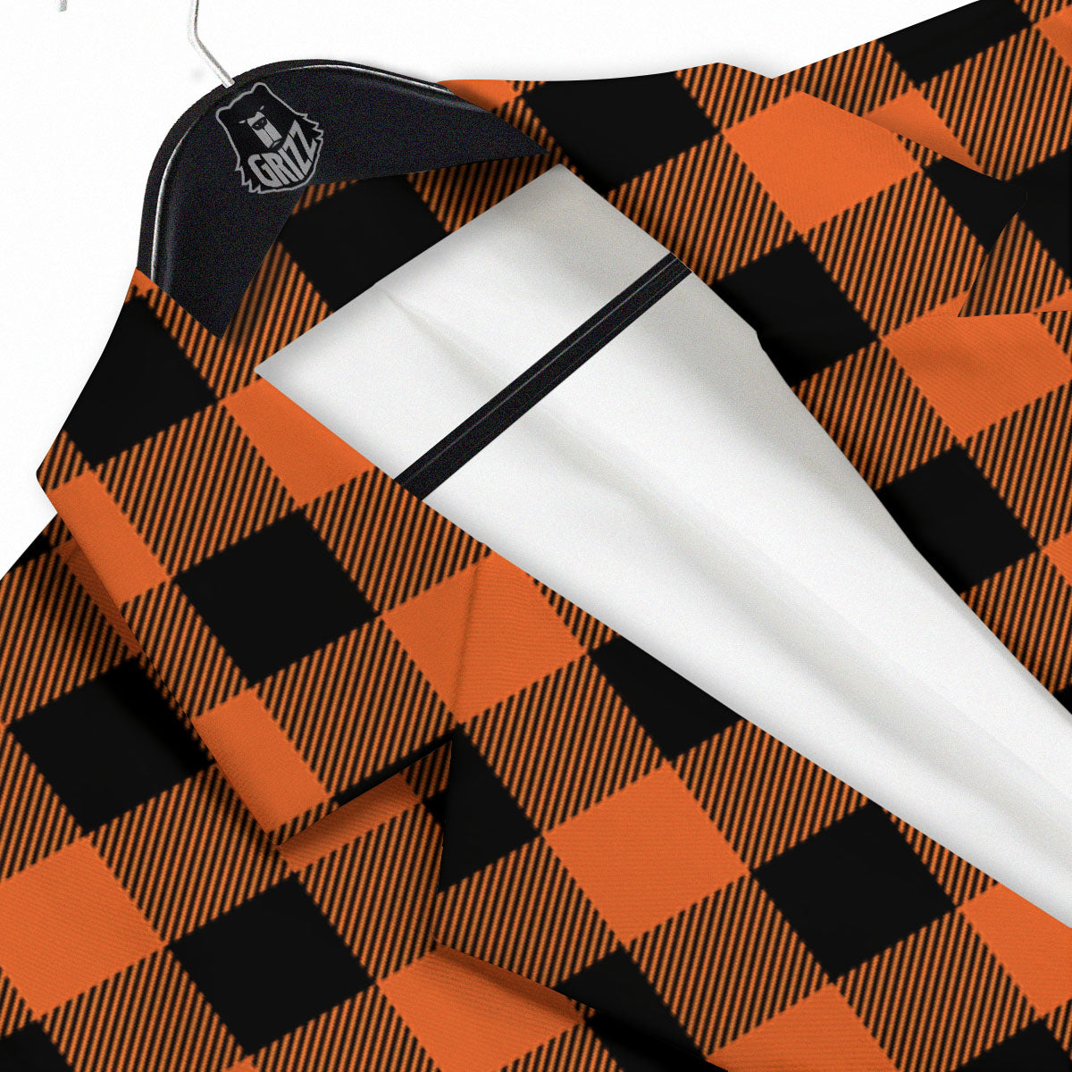 Buffalo Check Orange Print Pattern Men's Sport Coat-grizzshop
