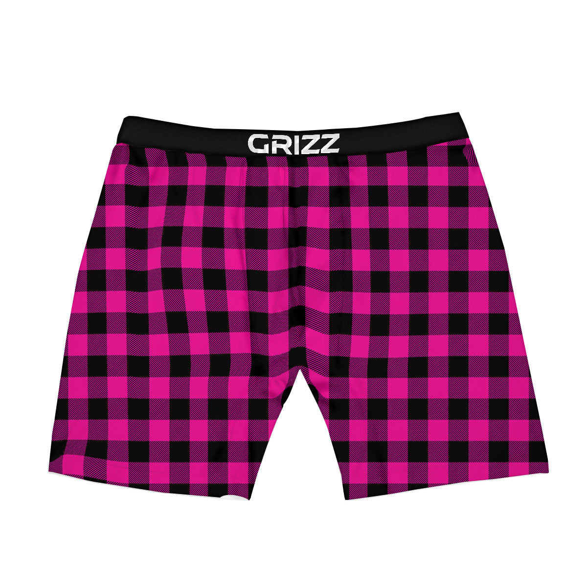 Buffalo Check Pink And Black Print Boxer Briefs-grizzshop