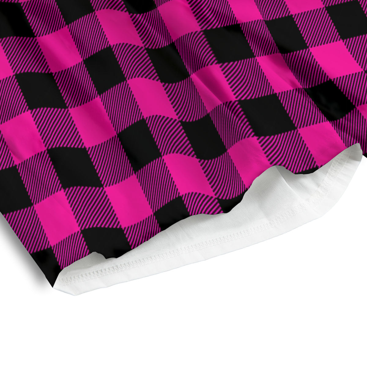 Buffalo Check Pink And Black Print Men's Athletic Shorts