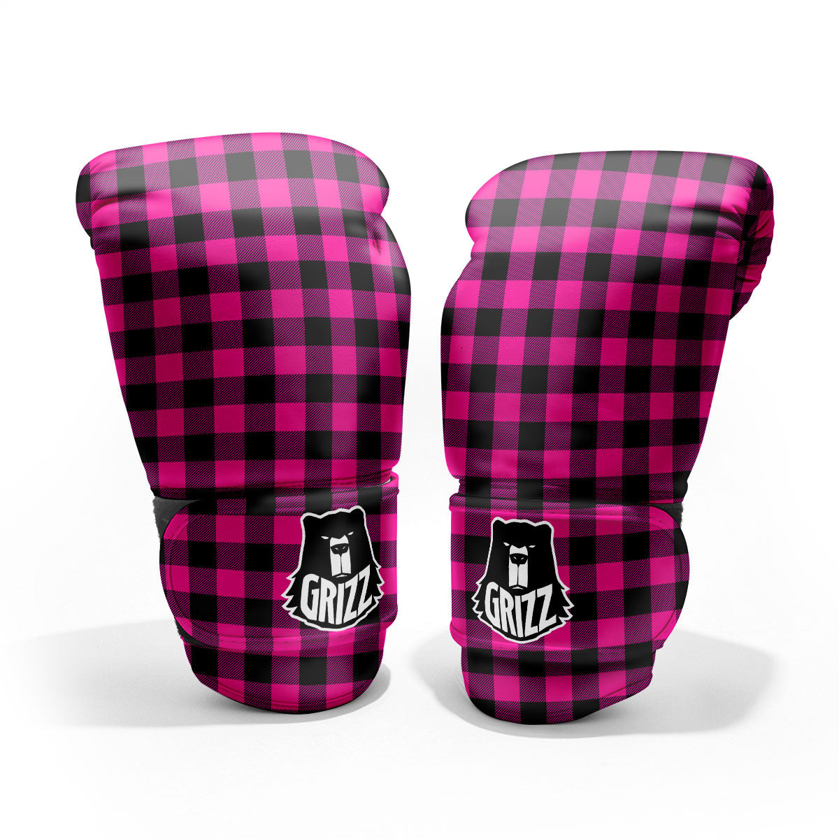 Buffalo Check Pink And Black Print Pro Boxing Glove