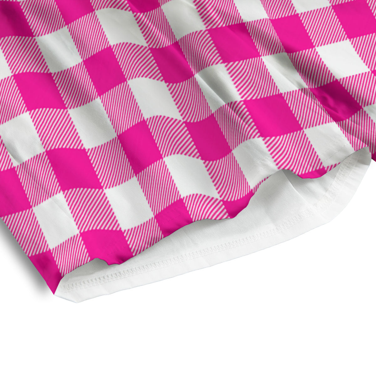 Buffalo Check Pink And White Print Men's Athletic Shorts