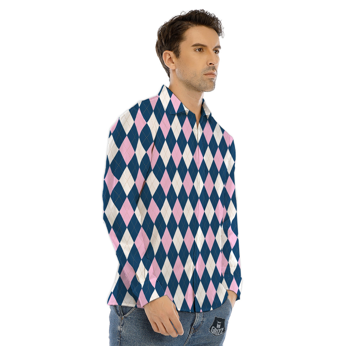 Buffalo Check Pumpkin Orange Print Men's Dress Shirts-grizzshop