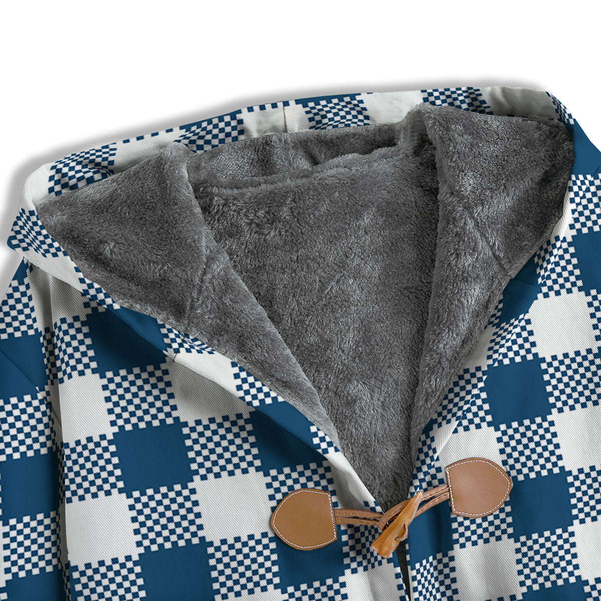 Buffalo Check White And Blue Print Men's Windbreaker Jacket-grizzshop