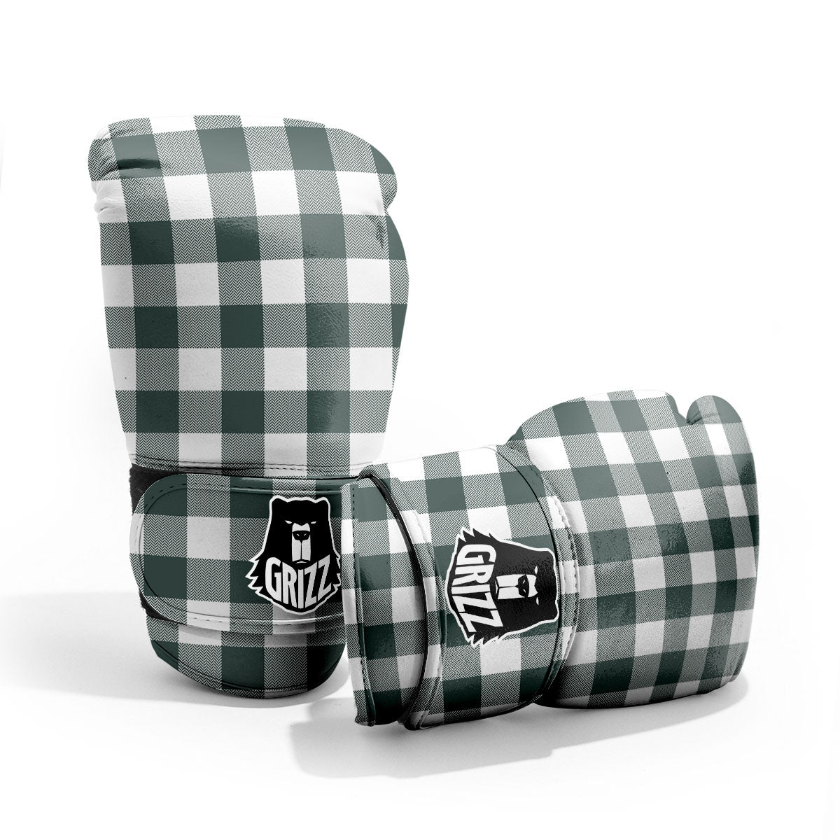 Buffalo Check White And Green Print Pro Boxing Glove