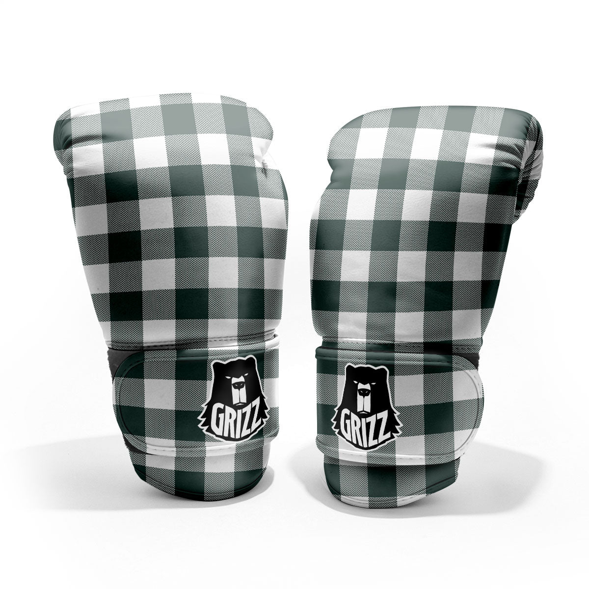 Buffalo Check White And Green Print Pro Boxing Glove
