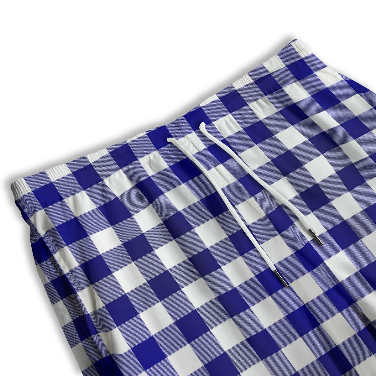 Buffalo Check White And Navy Print Men's Athletic Shorts