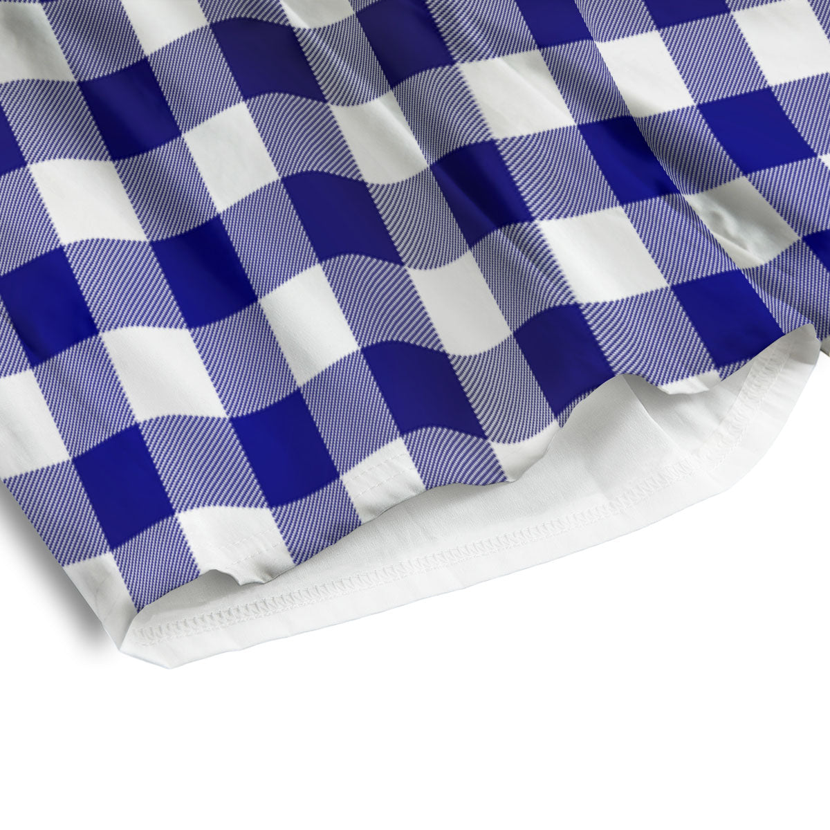 Buffalo Check White And Navy Print Men's Athletic Shorts