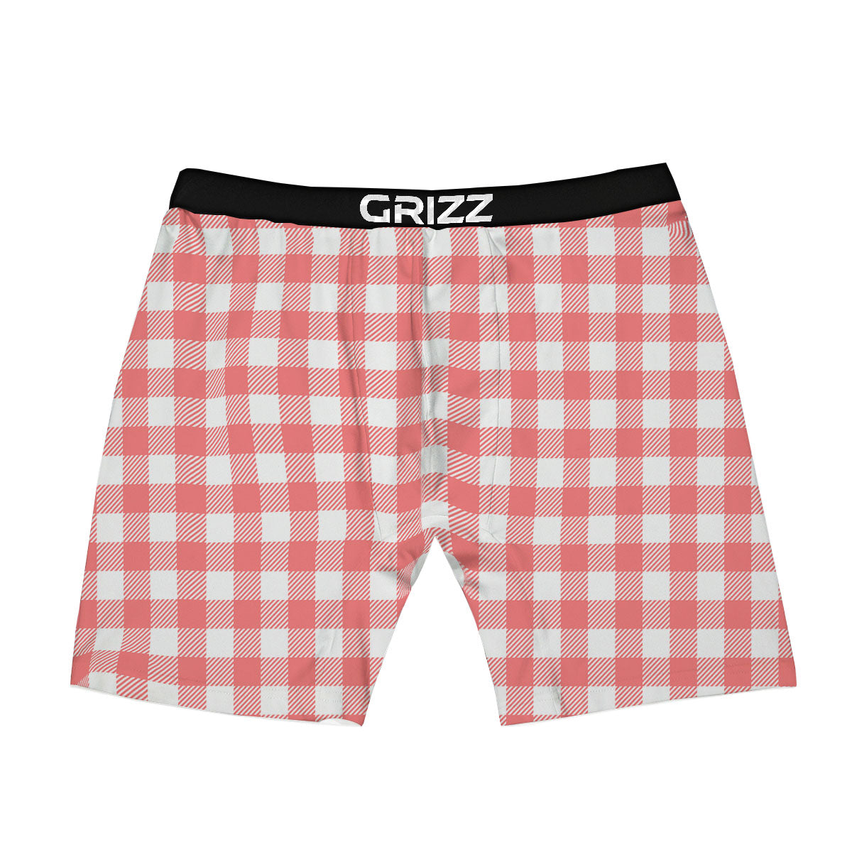 Buffalo Check White And Pink Print Boxer Briefs-grizzshop