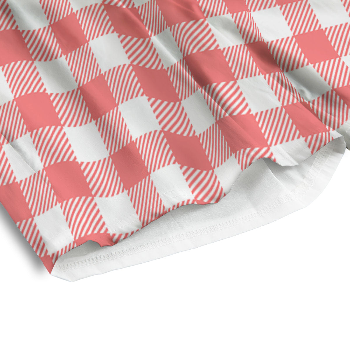 Buffalo Check White And Pink Print Men's Athletic Shorts