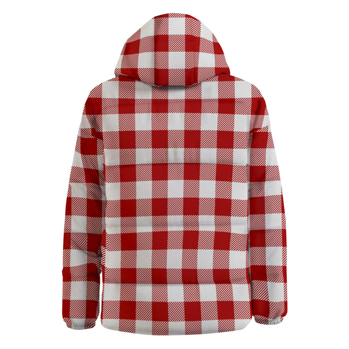 Buffalo Check White And Red Print Down Jacket-grizzshop