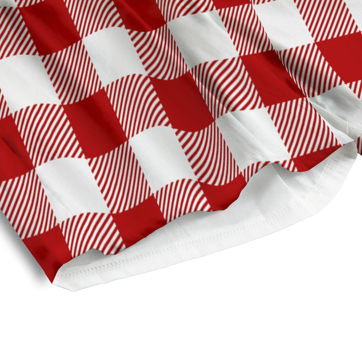 Buffalo Check White And Red Print Men's Athletic Shorts