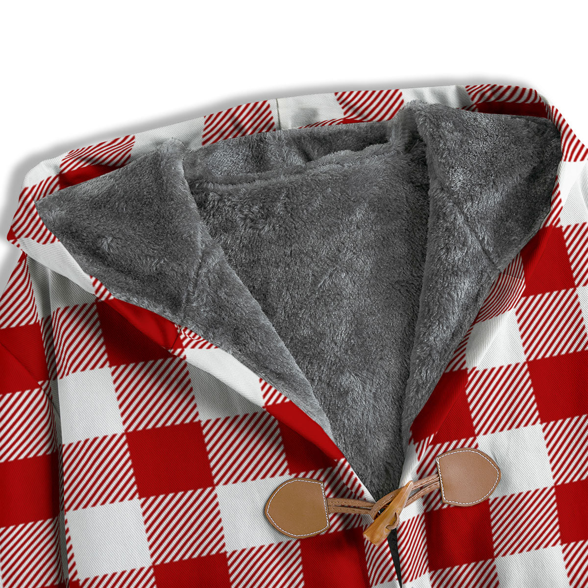 Buffalo Check White And Red Print Men's Windbreaker Jacket-grizzshop