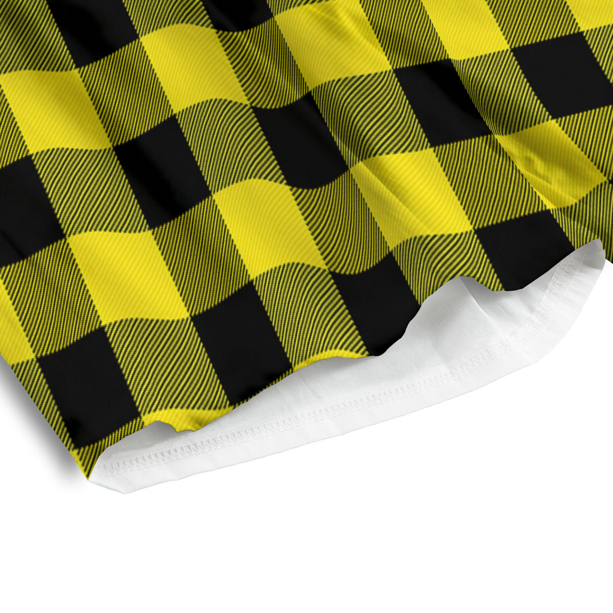 Buffalo Check Yellow And Black Print Pattern Men's Athletic Shorts
