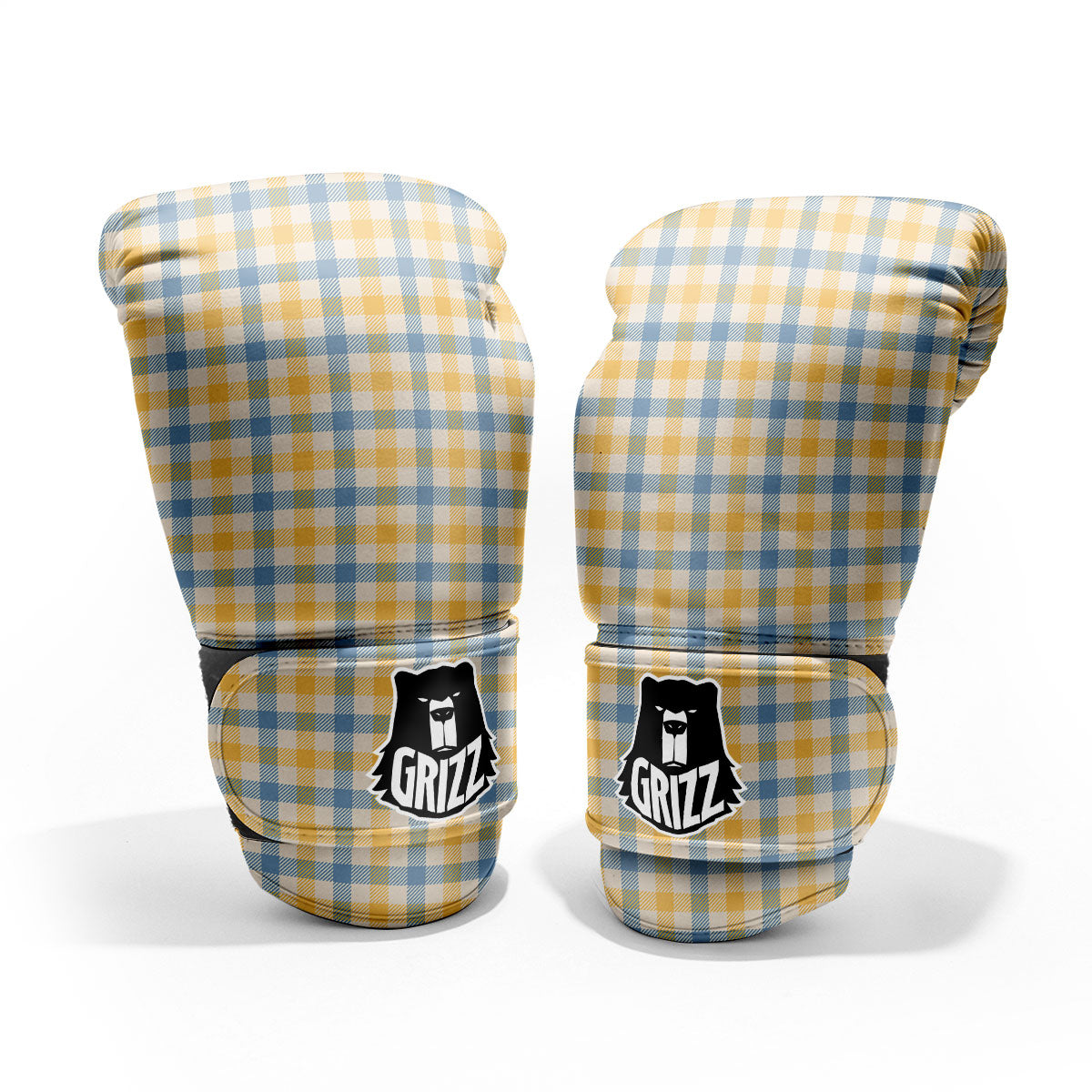 Buffalo Check Yellow And Blue Print Pro Boxing Glove