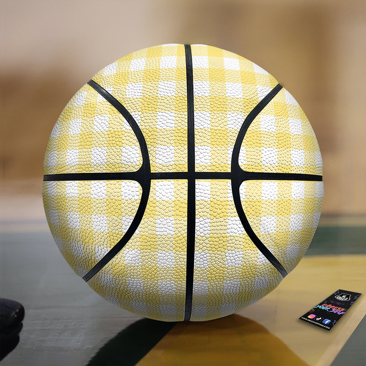 Buffalo Check Yellow And White Print Basketball