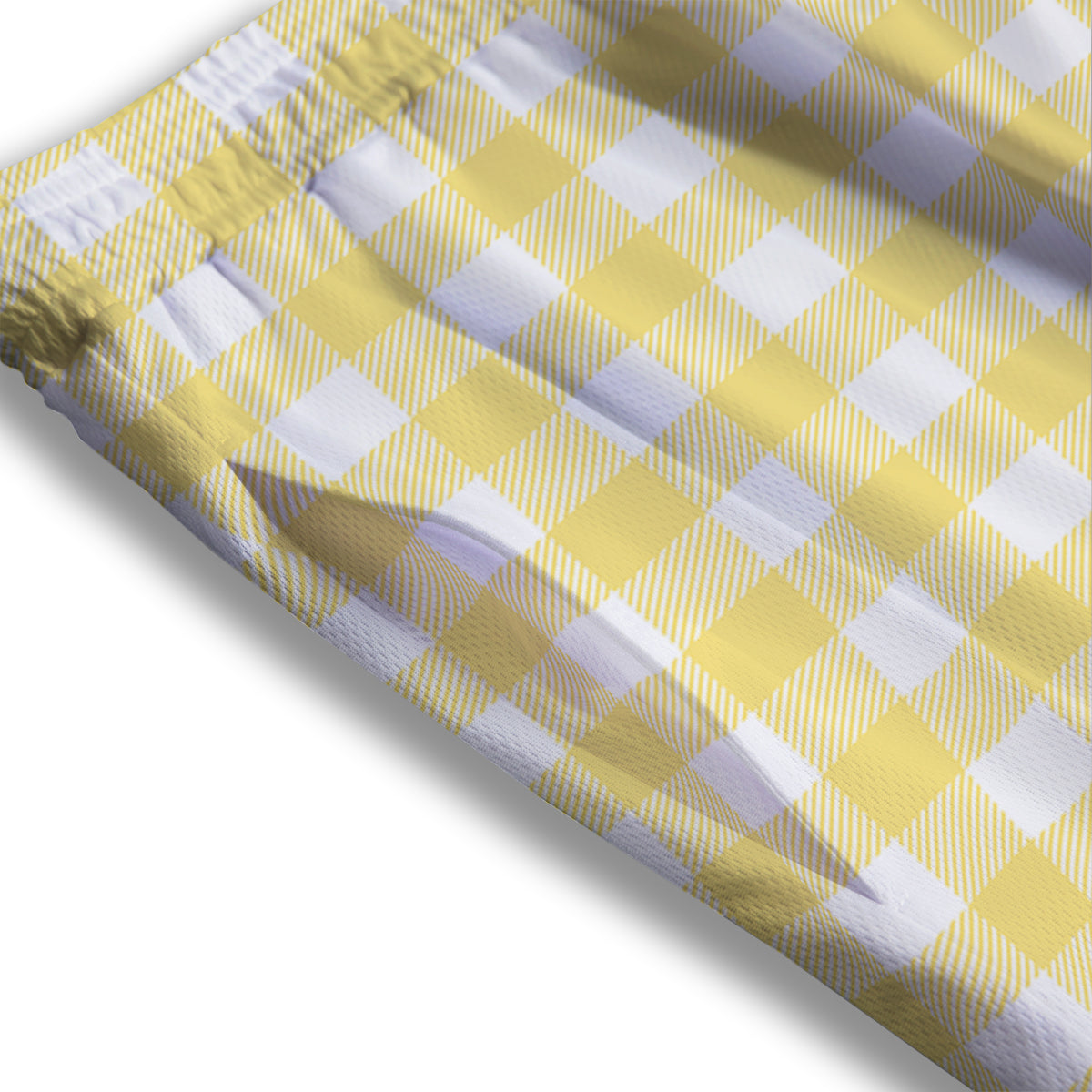 Buffalo Check Yellow And White Print Mesh Shorts