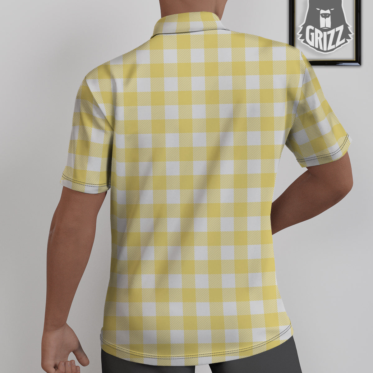 Buffalo Check Yellow And White Print Untucked Shirts-grizzshop