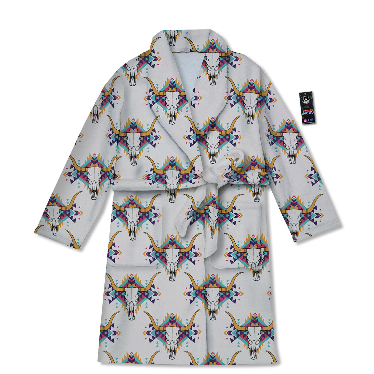 Buffalo Native Print Pattern Bathrobe-grizzshop