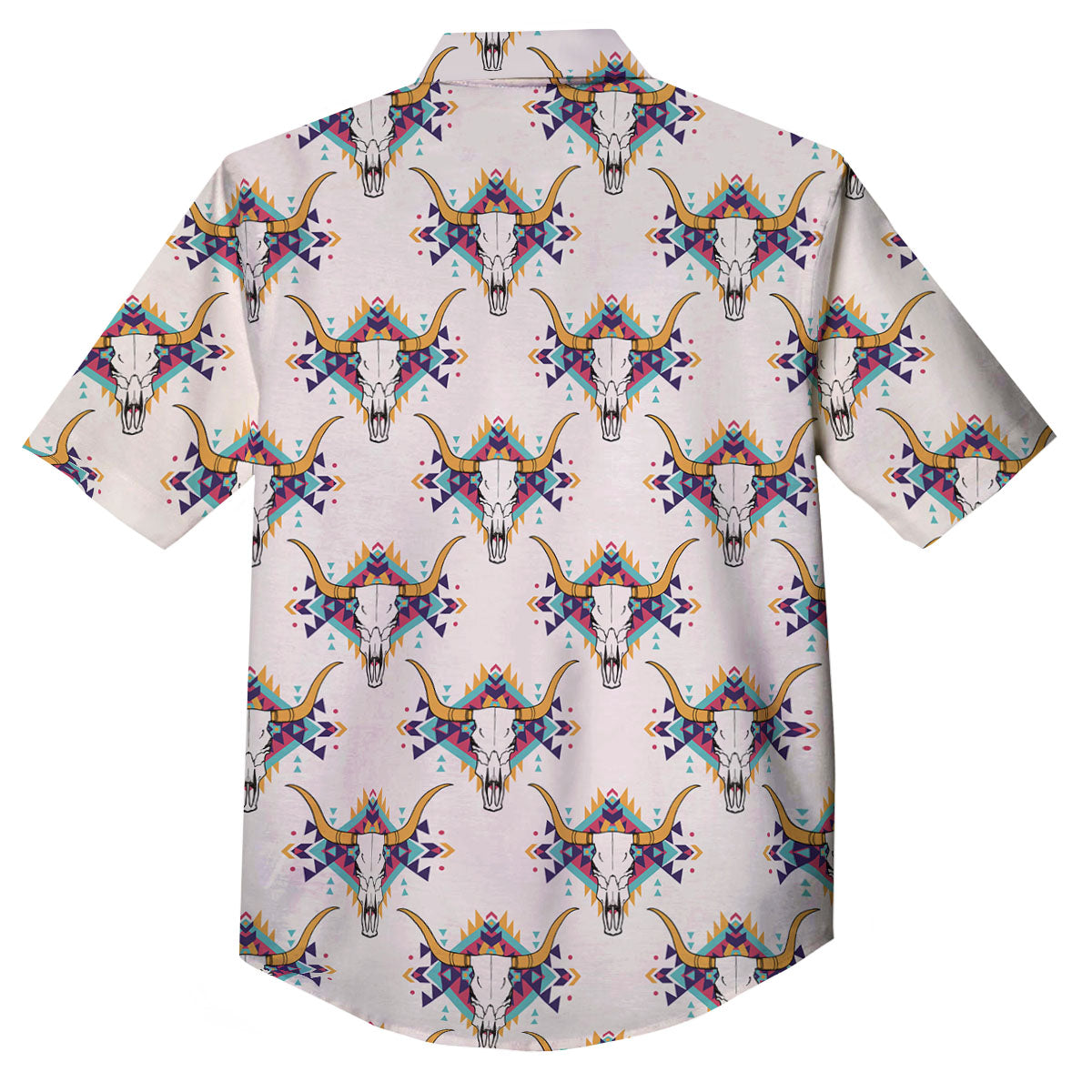 Buffalo Native Print Pattern Button Up Shirt-grizzshop