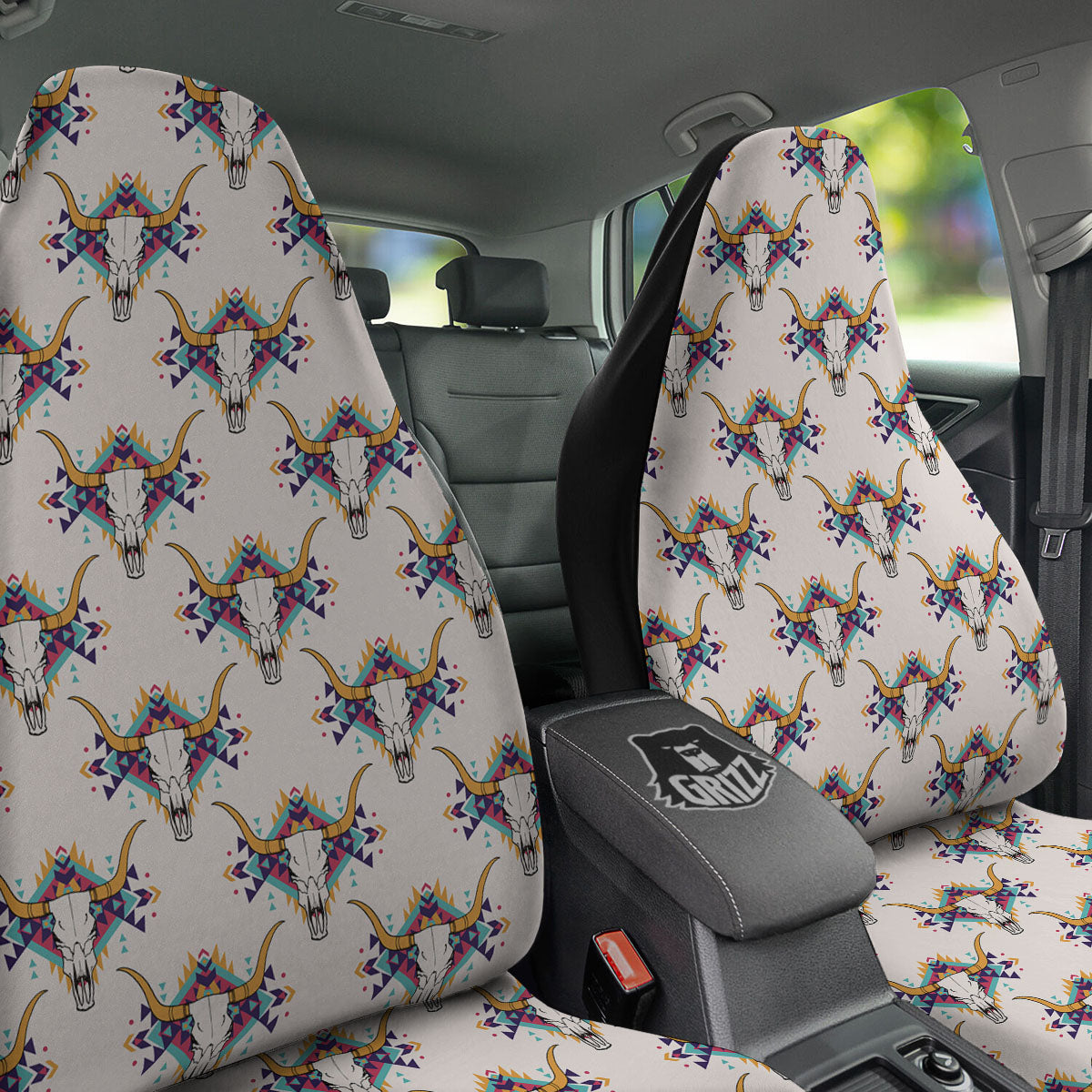 Buffalo Native Print Pattern Car Seat Covers-grizzshop