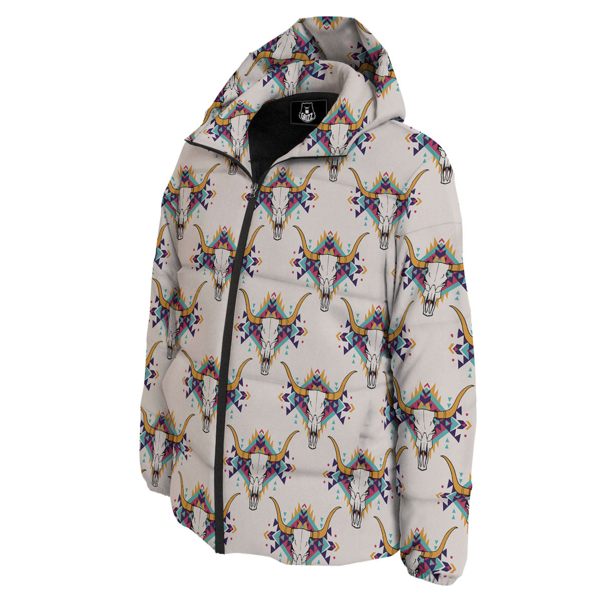 Buffalo Native Print Pattern Down Jacket-grizzshop