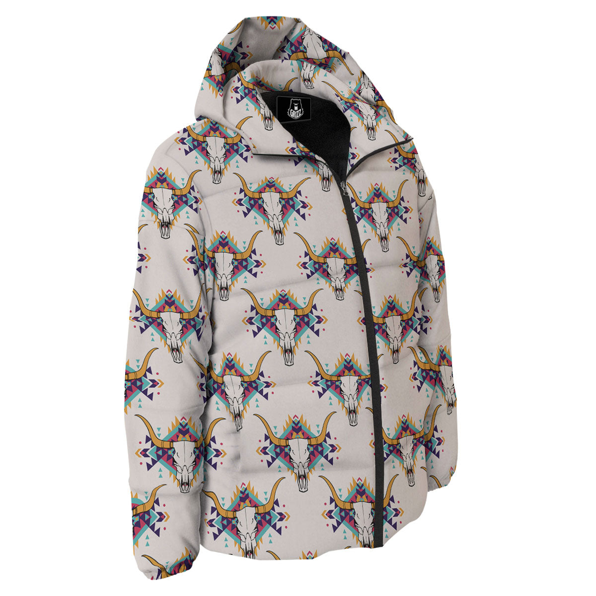 Buffalo Native Print Pattern Down Jacket-grizzshop